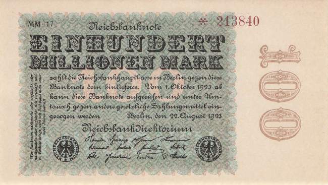 100 Millionen Mark 1923